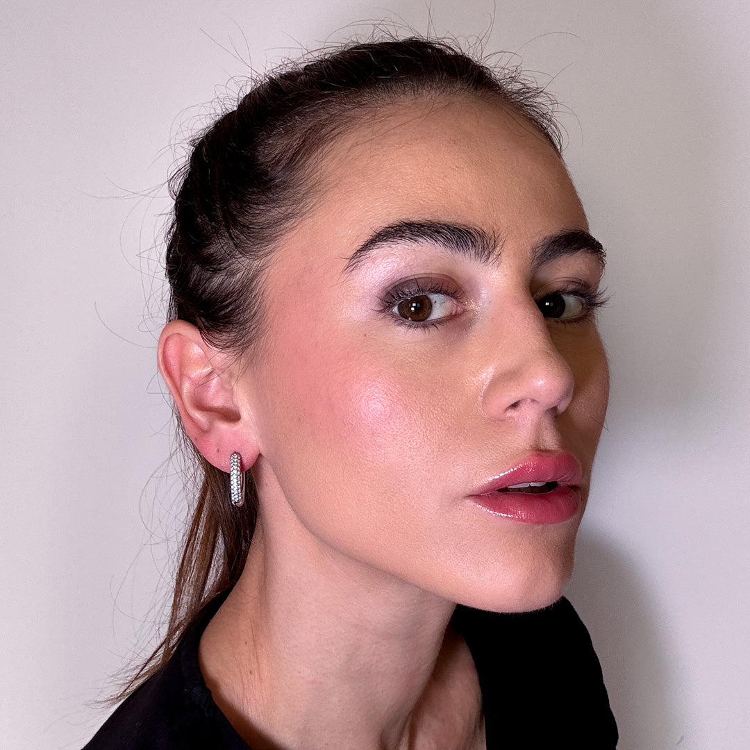 Orecchini Zirconia Hoops Bold - Medi