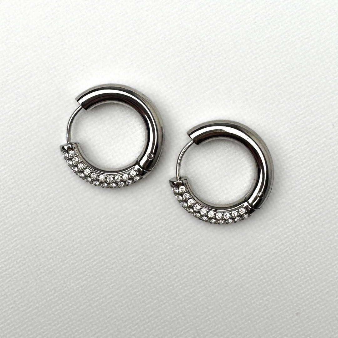 Orecchini Zirconia Hoops Bold - Medi